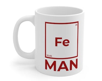 Iron Man Mug, Funny Iron Man Coffee Mug, Funny Science Mug - Ceramic Mug 11oz