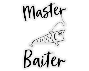 Master Baiter Sticker, Joke Fishing Gifts, Funny Bass Fishing Sticker, Funny Fishing Sticker, Gift for Fisherman - Kiss-Cut Stickers