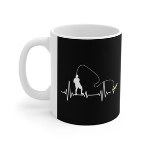 Fish Heartbeat Gift for Fishing Lover - Ceramic Mug 11oz