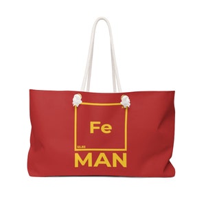 Iron Man Weekender Bag, Funny Iron Man Beach Bag, Funny Science Beach Tote - Weekender Bag