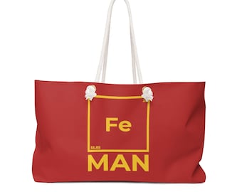 Iron Man Weekender Bag, Funny Iron Man Beach Bag, Funny Science Beach Tote - Weekender Bag