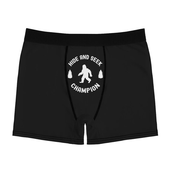 Hide and Seek Champion Men's Boxer Briefs, Funny Bigfoot/sasquatch