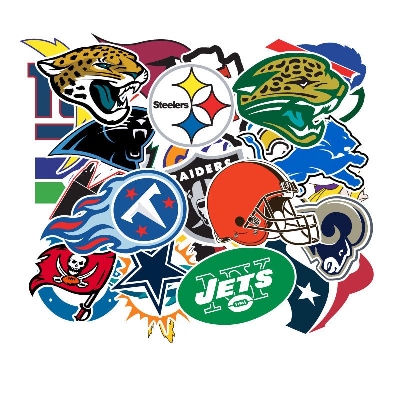 NFL Football Team Sticker Pack 32 pc Vinyl Waterproof Etsy