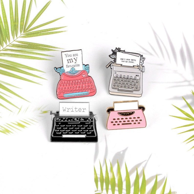 Typewriter Enamel Pin Set Vintage Writer Pin You Are My Etsy