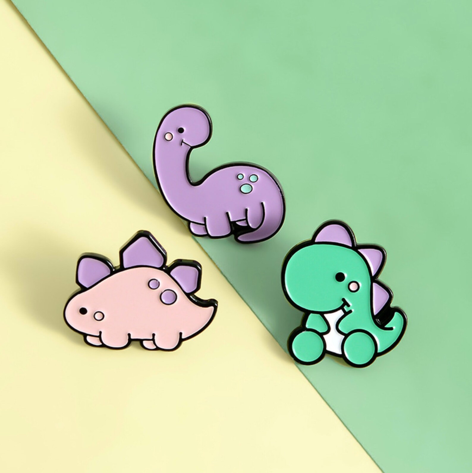 Dinosaur Enamel Pin Set 3 pins gift set gift for children | Etsy
