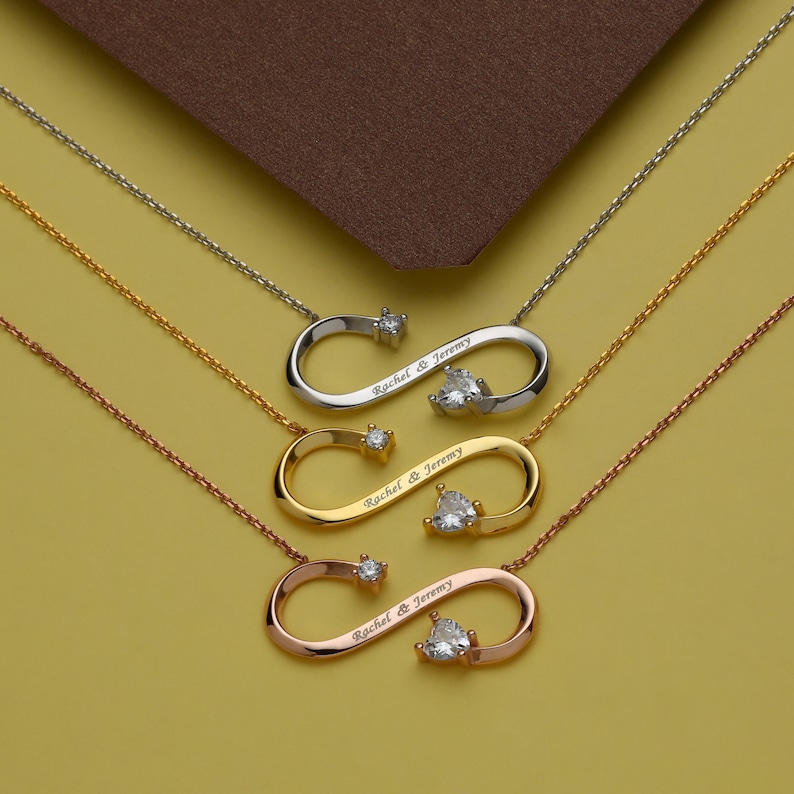 Valentines Day Gift Custom Necklace Gift for Her Names Necklace Gift for Women Date Necklace Eternity Name Necklace Personalized Gift