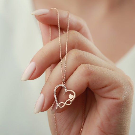 Silver Infinity Heart Pendant Necklace | Icing US