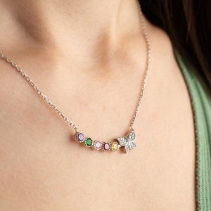 Butterfly necklace deals with birthstones