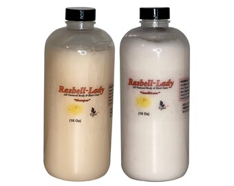 Rashell-Lady's All Natural Body & Hair Care, Vegan, Eucalyptus mint Shampoo and Conditioner