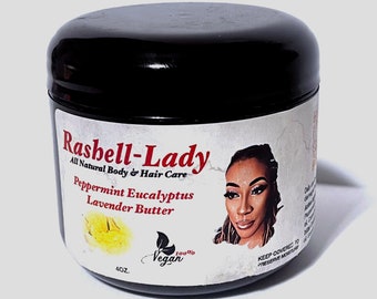 Rashell-Lady's All Natural Body & Hair Care, Vegan, Peppermint Eucalyptus Lavender Butter