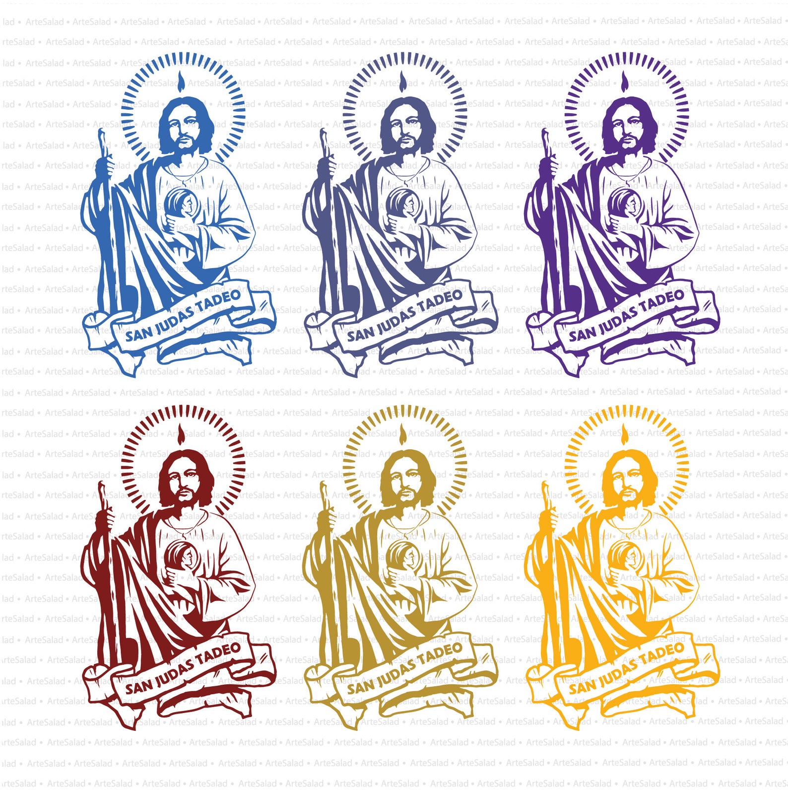 San Judas tadeo the saint of difficult cases vector instant Etsy