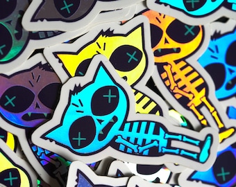 Night In The Woods, Sticker Pack, Video Games, Skeleton Mae, Holographic, Gamers, FREE UK SHIPPING