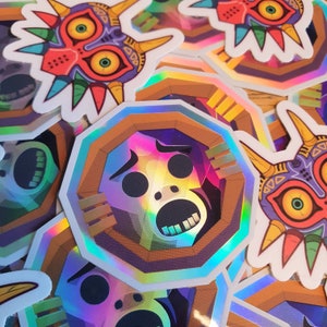 Zelda Stickers, Majora&#39;s Mask, Mirror Shield, Video Game, Sticker, Holographic, Gamers, FREE DELIVERY