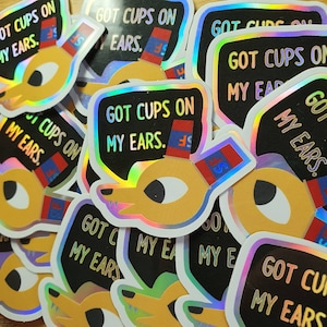 Night In The Woods, Stickers, Video Games, Holographic, Gamers, Got Cups On My Ears, Greg, Triple Pack, FREE UK SHIPPING