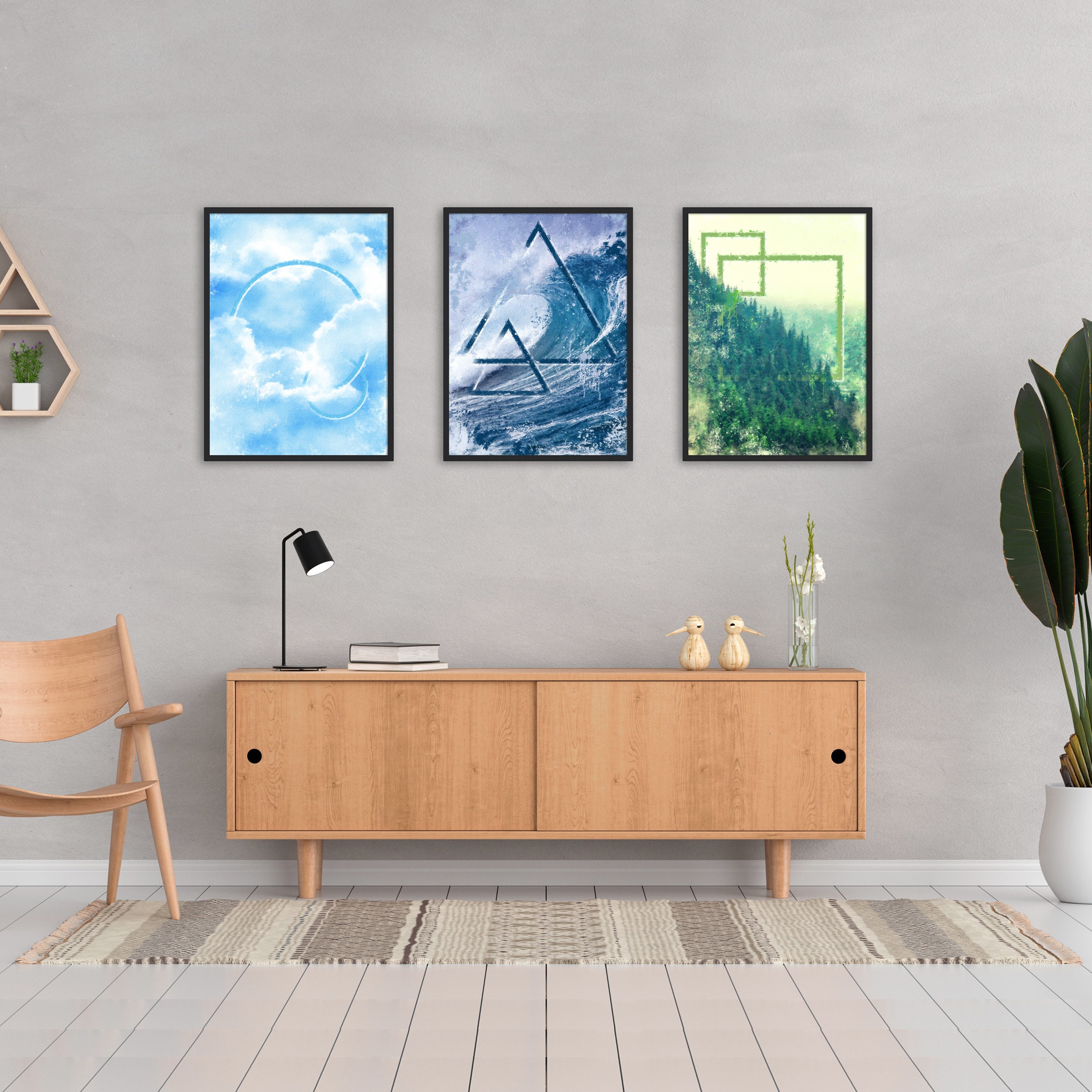 Printable Wall Art Borders Abstract Digital Prints | Etsy