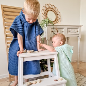 Strand Poncho Kinder/Badetuch mit Kapuze für Kleinkinder/Waffel Baumwolle Poncho/Badeponcho/Kinder Poncho mit Armlöchern und Kapuze