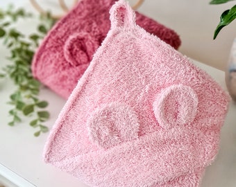 Cotton Baby Hooded Towel with Teddy Ears
