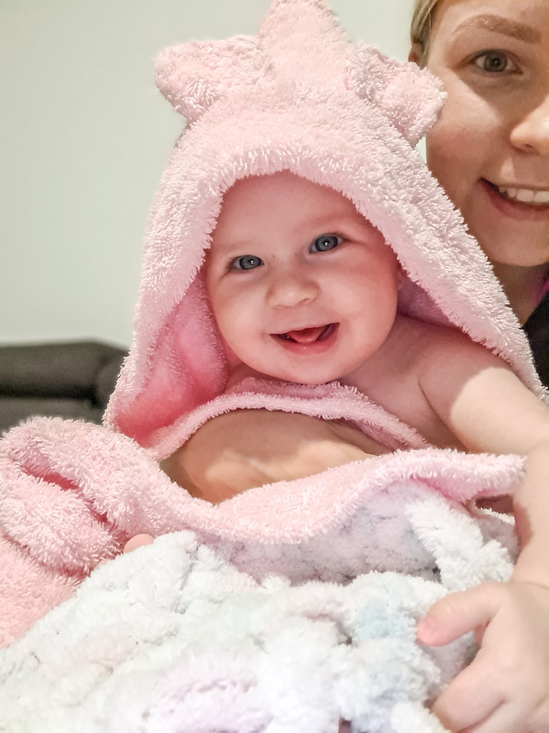 Gentle on Delicate Baby Skin Towel, 100 Hypoallergenic Natural Cotton Frotte Hooded Towel With