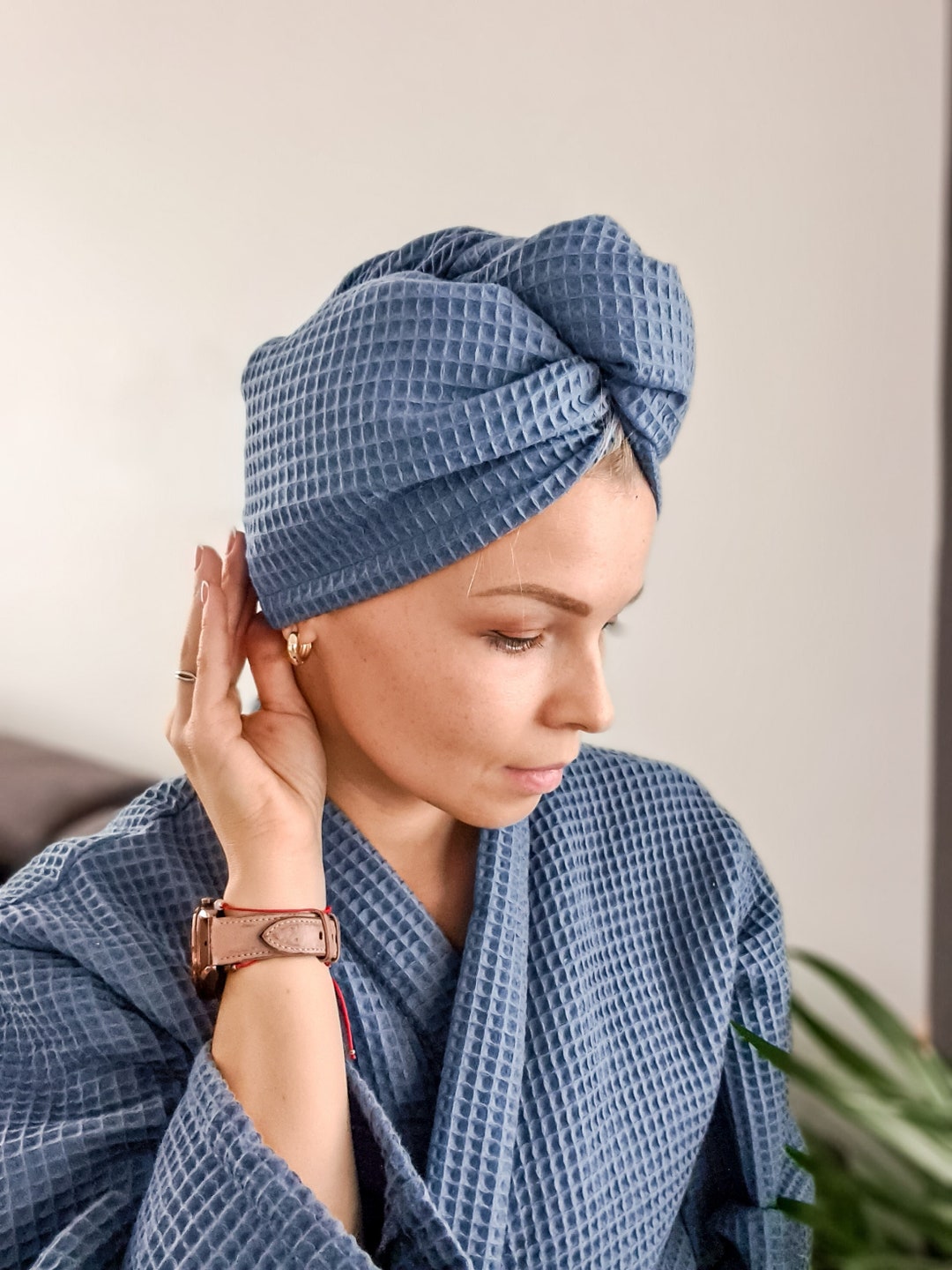 Waffle Turban, Spa Turban, Cotton Hair Turban, Hair Towel, Waffle Bath