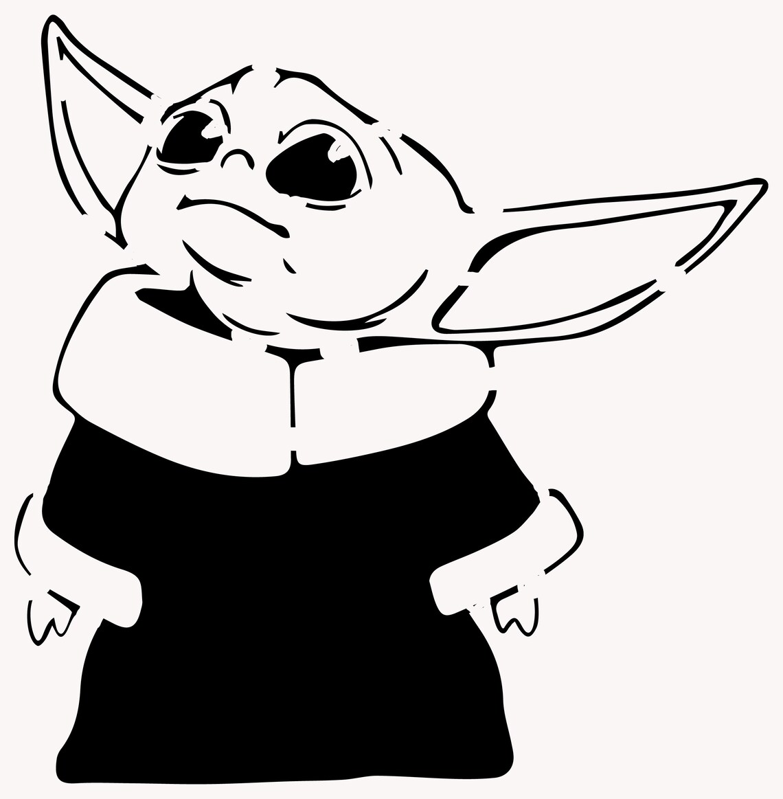 Baby Yoda Pumpkin Stencil Printable