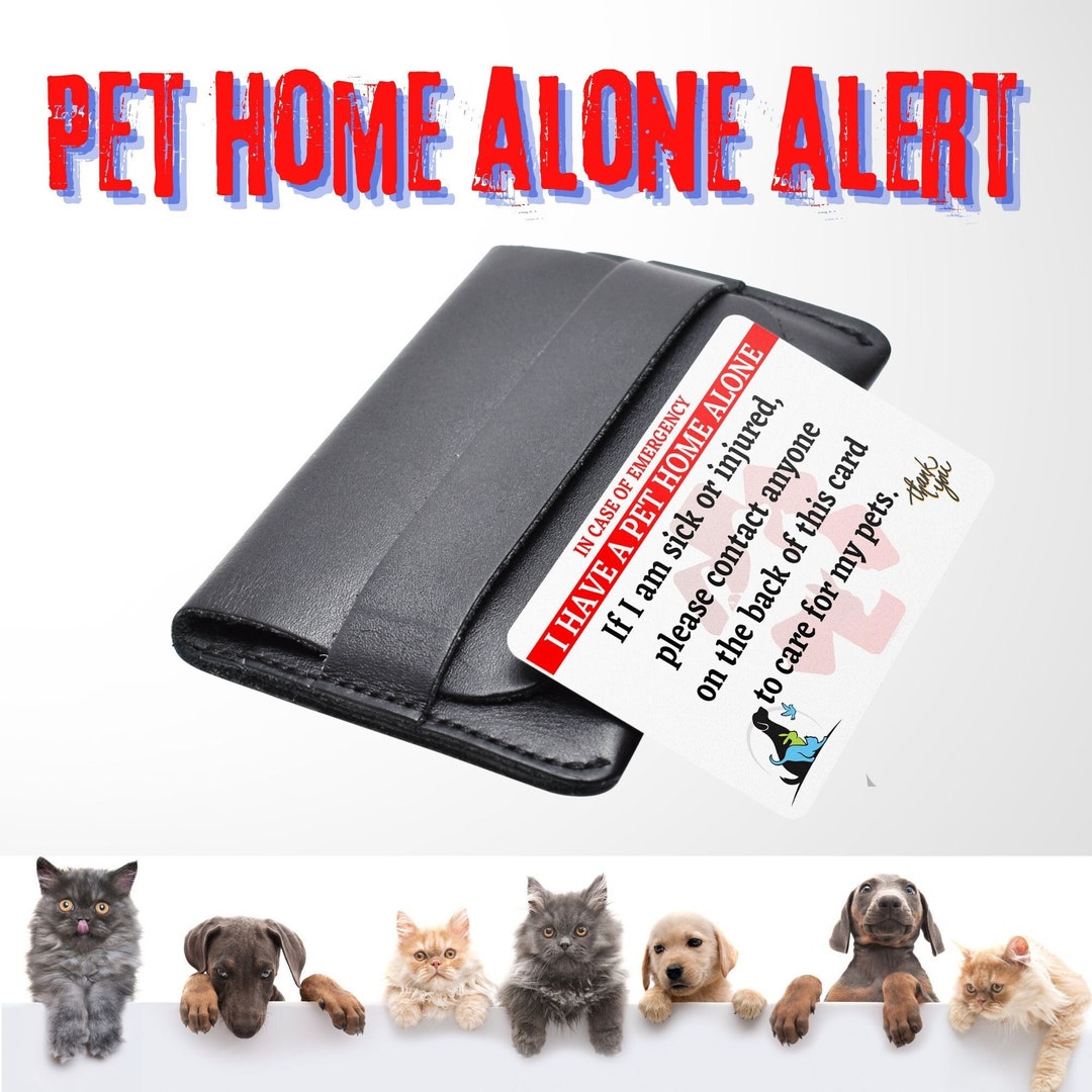 Emergency Pet Home Alone Card My Pet is Home Alone Peace Etsy