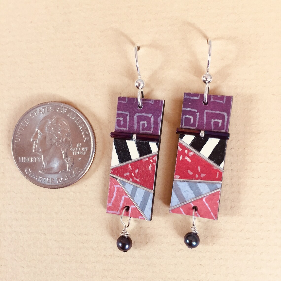 HandPainted Paper Earrings Wearable Art Art Earrings Etsy