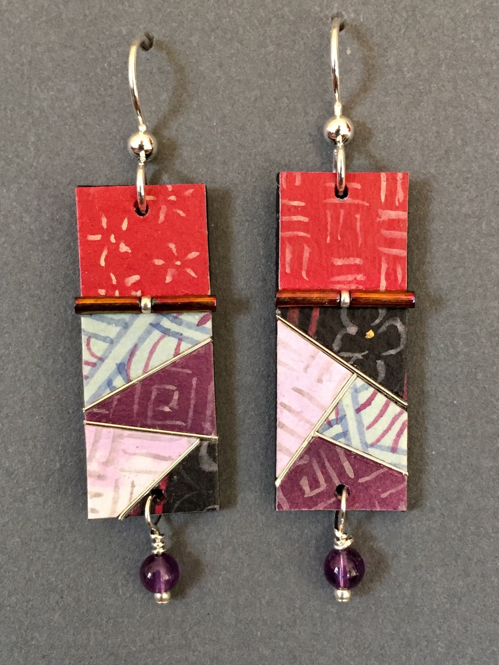 HandPainted Paper Earrings Wearable Art Art Earrings Etsy
