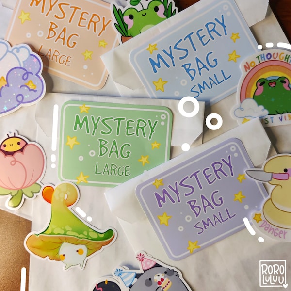 Mystery Bag, schattige grabbeltonsticker, memesticker, kawaiisticker, leuk cadeau voor Happy Mail, notebook, laptop