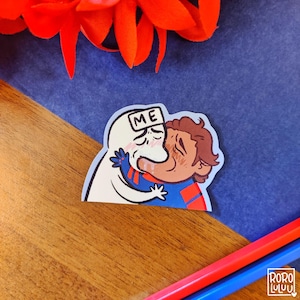 Pegatina de beso de Miggy, bonita pegatina de Chibi, pegatina de meme, pegatina de Kawaii, bonito regalo para Happy Mail, cuaderno, portátil