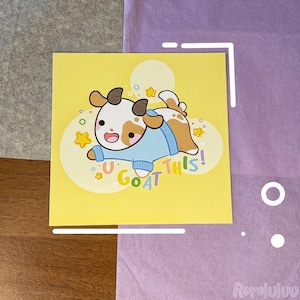 You Goat This Mini Print // Impressions d'art animalier // Impressions mignonnes pour cadeaux, Happy Mail, carnet de voyage, téléphone, ordinateur portable