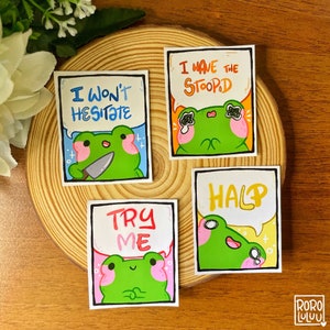 Adesivo rana loquace, adesivo chibi carino, adesivo meme, adesivo kawaii, regalo carino per posta felice, quaderno, laptop