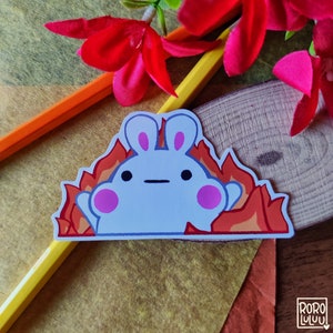 Adesivo Bunny on Fire, Adesivo Coniglio Carino, Adesivo Meme, Adesivo Kawaii, Regalo Carino per Posta Felice, Quaderno, Computer Portatile