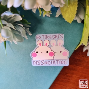 Adesivo coniglietto dissociante, adesivo coniglietto carino, adesivo meme, adesivo Kawaii, regalo carino per posta felice, taccuino, laptop