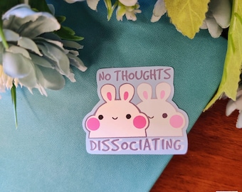 Adesivo coniglietto dissociante, adesivo coniglietto carino, adesivo meme, adesivo Kawaii, regalo carino per posta felice, taccuino, laptop