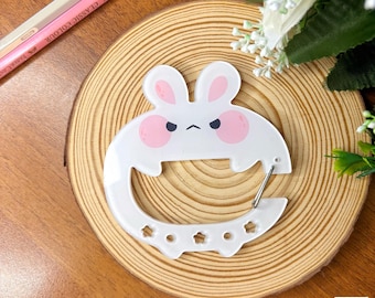 Latte the Bunny Carabiner // Cute Acrylic Keychain, Rabbit Keychain, Gift Ideas, Cute Animals