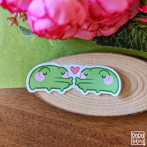 Adesivo Smooching Frogs, Adesivo Chibi carino, Adesivo Meme, Adesivo Kawaii, Regalo carino per posta felice, Quaderno, Computer portatile