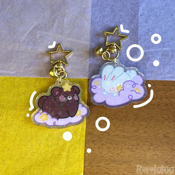 Bobo & Boon Holographic Keychains // Cute Holo Keychain - Etsy