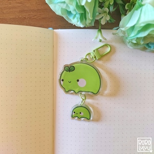 Brelok do kluczy Froggy Family // Uroczy brelok akrylowy, brelok krowa, pomysły na prezenty, urocze zwierzęta