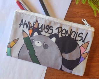 Pizza the Raccoon Pencil Case, Cute Pencil Case, Animal Pencil Case, Back To School