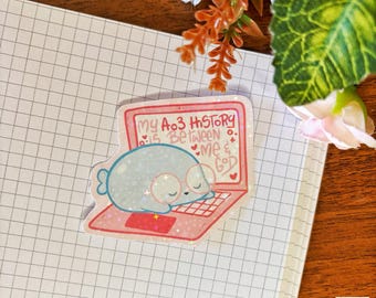 Ao3 History Seal Holo Sticker // Cute Seal Sticker, Meme Sticker, Kawaii Sticker, Cute Gift for Happy Mail, Notebook, Laptop