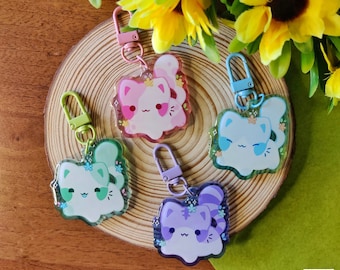 Pastel Kittens Keychains // Cute Acrylic Keychain, Cow Keychain, Gift Ideas, Cute Animals