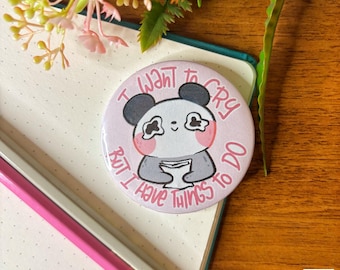 Busy Cheese the Opossum Button Pin // Cute Pin, Animal Pin, Opossum Badge, Gift, Happy Mail, Traveler Notebook