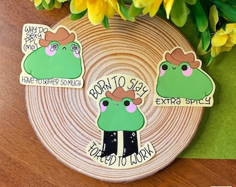 Cowboy Frog Stickers, Cute Frog Stickers, Cowboy Sticker
