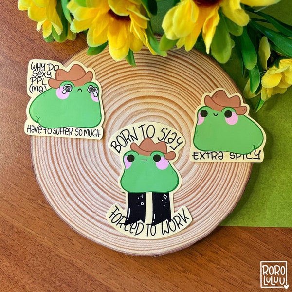 Cowboy Frog Stickers, Cute Frog Stickers, Cowboy Sticker