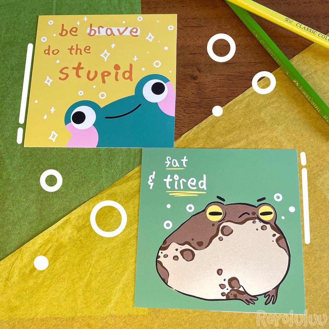 Frog Toad Mini Prints // Animal Art Prints // Cute Prints Etsy