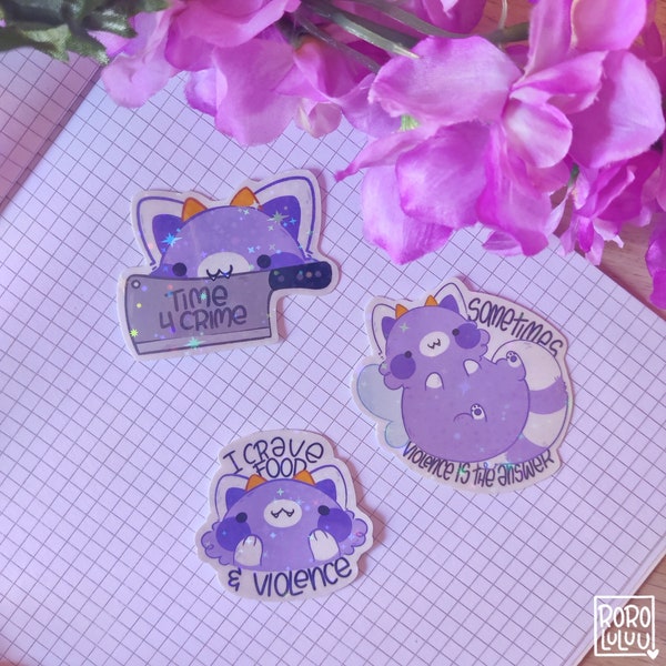 Fairy Kitten Holo Sticker, Cute Fairy Cat Holographic Sticker, Meme Sticker, Kawaii Sticker, Cute Gift for Happy Mail, Notebook, Laptop