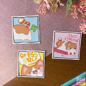 Ensemble d'autocollants raviolos pour machine à caca, autocollants animaux mignons, autocollant mèmes, autocollant kawaii, cadeau mignon pour Happy Mail, carnet de notes, ordinateur portable