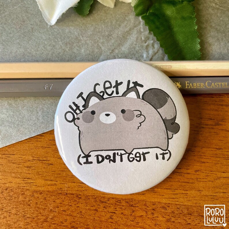 Pizza the Raccoon Pin Set // Cute Pin, Animal Pin, Raccoon Badge, Gift ...