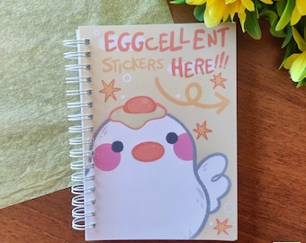 Eggcellent Stickerbook //  Cute Bunny Sticker Book , Book for Collecting Stickers, Reusable Stickerbook for Gifts