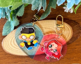 Mark + Eve Keychain, Cute Acrylic Keychain, Dove Keychain, Cute Gift Idea